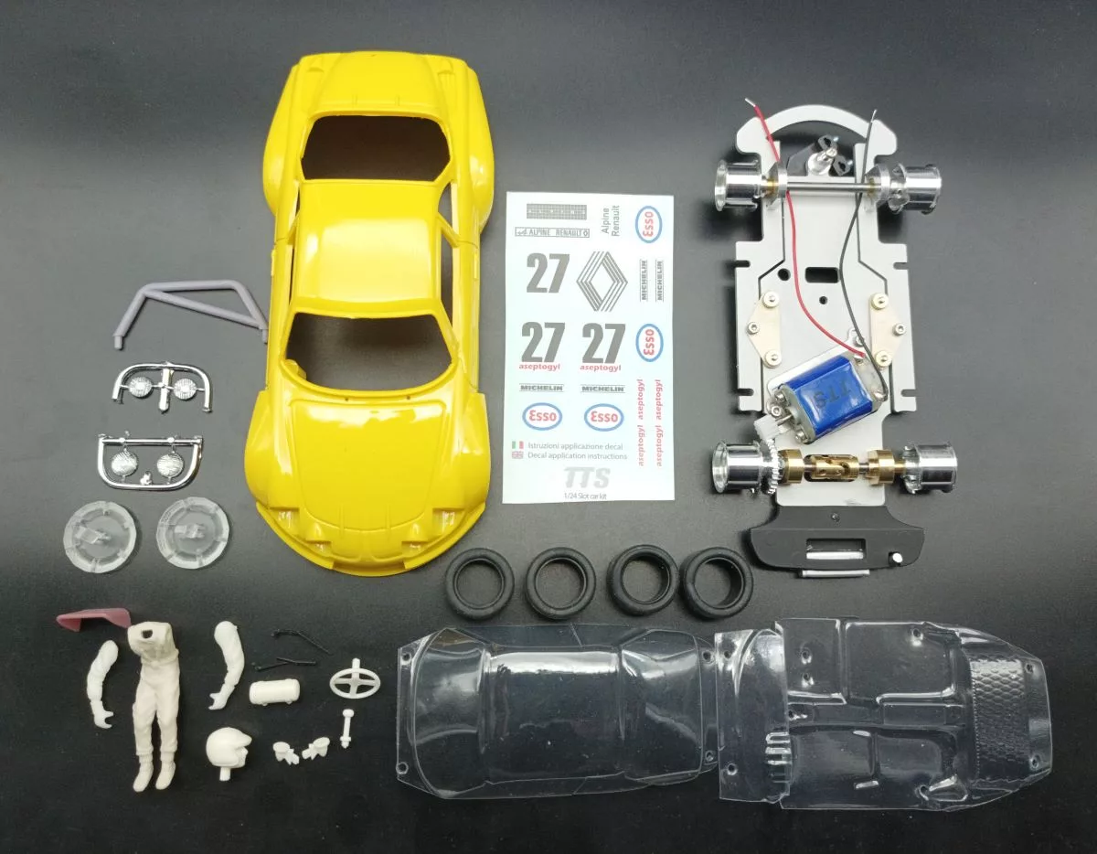 TTSK049 Alpine  kit complete chassis  pre painted yellow with decal euro